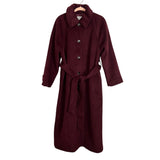 Abercrombie & Fitch Maroon Wool Blend Belted Trench Coat - Size L