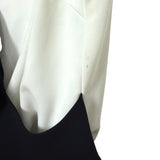 TCEC Black and White Ruffle Front Hook and Eye Closure Bodysuit- Size S (see notes)