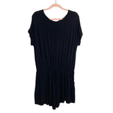 Egs Black Faux Drawstring Back Tie Romper- Size 1XL
