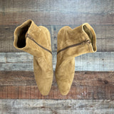 INEZ Tan Suede Leather Booties- Size 9