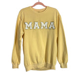 Comfort Colors Yellow Glitter Mama Letter Patch Sweatshirt- Size M (see notes)