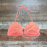 Pink by Victoria's Secret Faded Coral Scalloped String Bikini Top- Size M (see notes, we have matching bottoms)