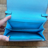 Tory Burch Blue Wallet Crossbody with Detachable Chain and Dust Bag (LIKE NEW CONDITION)