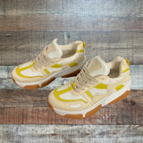 TOPSHOP Cream and Yellow Chunky Sneakers- Size 7