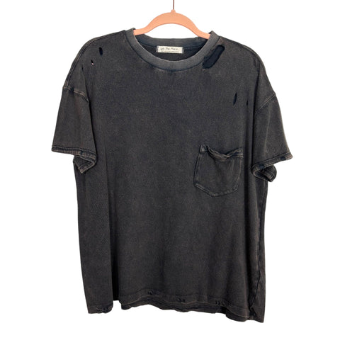 We The Free Black Distressed Top - Size S