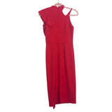 Topshop Red Ruffle Front Back Slit Hem Dress- Size 4 (see notes)