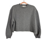 Topshop Grey Raw Hem Crewneck Sweatshirt - Size US 8-10