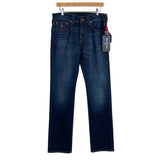 True Religion Blue Cascade Ricky Relaxed Straight Jeans NWT- Size 30  (Inseam 33")