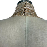 JONA By Fjolla Nila Gold Sequins Open Back Dress with Slit- Size ~M/L (no size tag, fits like M/L)