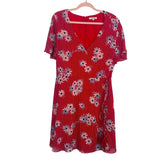 Madewell Red Floral Printed Wrap Dress- Size 16