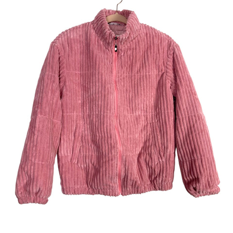 Angashion Pink Ribbed Corduroy Jacket NWT- Size S