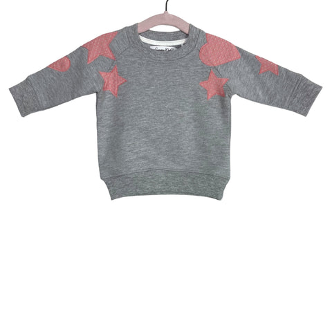 Sovereign Code Gray with Pink Patchwork Hearts and Stars Sweatshirt NWT- Size 3M