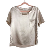 Ekouaer Champagne Satin Top and Drawstring Pajama Pants Set NWT- Size S (sold as a set)