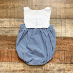 Cecil and Lou Navy/White Striped with White Top Walker Bubble- Size 6M