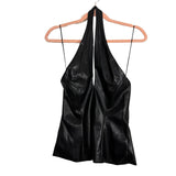 ASTR The Label Black Faux Leather Halter Top NWT- Size XS