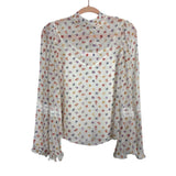 See By Chloe White Multicolor Neck Tie Blouse with Cami - Size 34