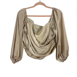 River Island Beige Satin Bardot Corset Top - Size 18 (Sold Out Online!)