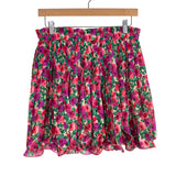 Endless Rose Magenta/Red Floral Print Pleated Elastic Waist Skirt- Size M (we have matching top)