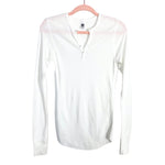 American Apparel White Thermal Henley Top-Size XS (see notes)