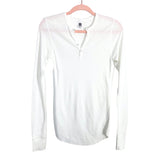 American Apparel White Thermal Henley Top-Size XS (see notes)