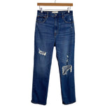 Abercrombie & Fitch The Ankle Straight Ultra High Rise Distressed Jeans- Size 28/6 Regular (Inseam 26”)