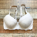 Aerie Cream Lace Underwire Plunge Padded Bra NWT- Size 34DD