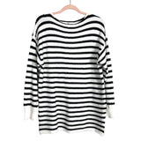 KIRUNDO White and Black Striped Side Slit Sweater NWT- Size S