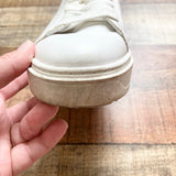Steve Madden White Leather Sneakers- Size 7.5 (see notes)