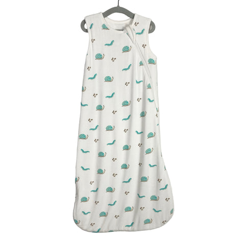 Kyte Baby White with Snails and Caterpillars Sleeveless Sleep Sack- Size S