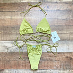 Janthee Berlin Lime Green Side Tie Bikini Bottoms NWT- Size L (we have matching top)