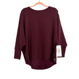 Rhone Bordeaux Red Dreamglow Oversized Side Slits Pullover NWT- Size S