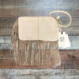 Hobo Nude Fringe Clutch NWT