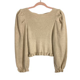 Vestique Tan Ribbed Back Tie Sweater Top- Size S (sold out online)