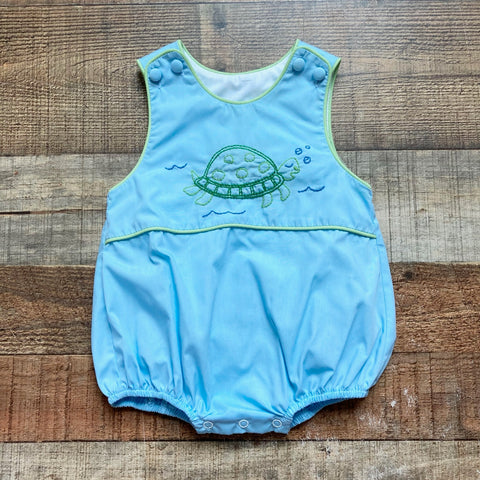 Shrimp & Grits Kids Blue Embroidered Turtle Bubble- Size 3M (sold out online, we have matching dress)