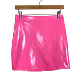No Brand Pink Faux Shiny Leather Mini Skirt- Size S (see notes)