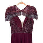 Rachel Allen Burgundy Beaded Gown - Size ~4 (Sold out online, See Notes)