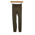 Lululemon Dark Sand Cross Waisted Leggings - Size 2 (Inseam 24")