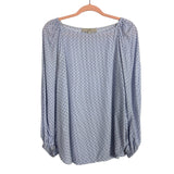 Loft Blue/White Striped with Navy Polka Dots Tunic Top- Size S