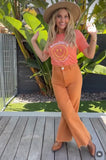 Zara Orange Wide Leg Jeans - Size 2 (Inseam 27")