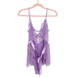 Mentionables Purple Sheer Lace and Satin Lingerie NWT- Size XL