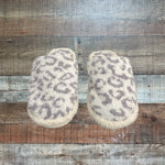 No Brand Cream Leopard Fuzzy Slippers- Size 40-41