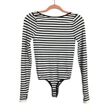 Intimately Free People White/Black Stripe Scoop Back Bodysuit - Size XS/S