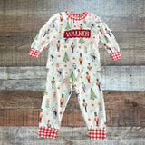 The Smocked Flamingo Nutcracker Smocked Walker Pajama Set - Size 12M