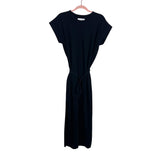 La Ligne Black Cotton Belted Side Slits Andrea Dress NWT- Size M