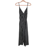 Hayden LA Black/Brown/White Striped Tie Belt Surplice Jumpsuit- Size S