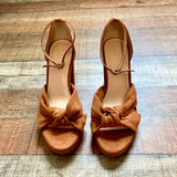 Loft Brown Suede Ankle Strap Block Heels- Size 7 (see notes)