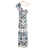 Lucky Brand One Shoulder Ruffle Drawstring Waist Side Slits Dress- Size XS