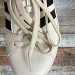 Adidas White and Black Leather Sneakers- Size 9.5 (see notes)