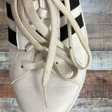 Adidas White and Black Leather Sneakers- Size 9.5 (see notes)