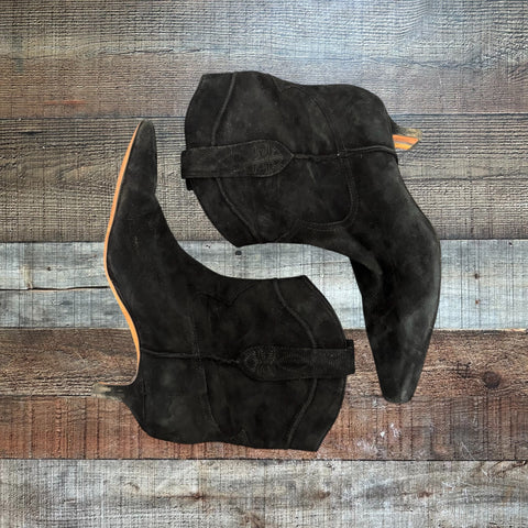 Sam Edelman Black Suede Leather Booties- Size 11 (see notes)